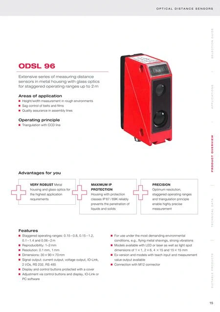  Скачать каталог Оптические Датчики Расстояния Leuze ODSL 96B 